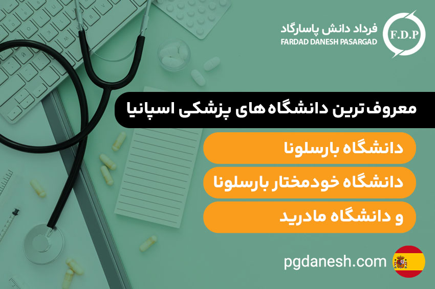 معروف ترین دانشگاه های پزشکی اسپانیا، دانشگاه بارسلونا، دانشگاه خودمختار بارسلونا و دانشگاه مادرید